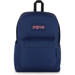 JanSport SuperBreak Plus Backpack with Padded 15-inch Laptop Sleeve and Integrated Bottle Pocket – Spacious and Durable Daypack for Work and Travel – Pastel Lilac(Navy)