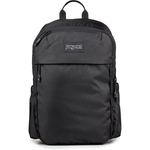JanSport Venture Daypack – Travel Pack With Large Main Compartment, Padded Laptop Sleeve, Dual Water Bottle Pockets, and Attachment Buckles, Black(Black)