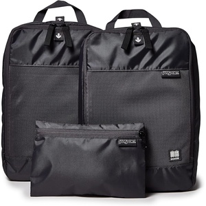 Jansport Good Latitude 3-Piece Packing Cube Set – Lightweight Travel Organizers with Mesh Fronts, Easy-Pull Tabs & Grab Handles, Smokey Grit(Smokey Grit)