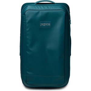 Jansport Good Latitude 95L Rolling Duffel Bag – Checked Bag, Heavy Duty Travel Suitcase with Wheels, TSA Lock & Polycarbonate Hard Shell Bottom, Smokey Grit(Emerald Pool)