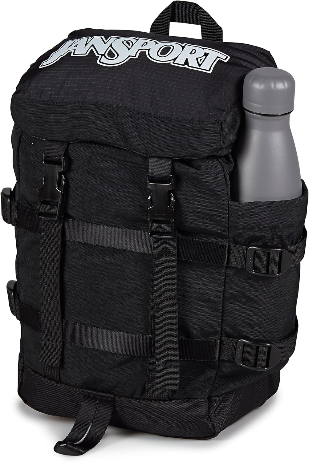 image:imageJanSport Mini Skip Pack Compact Backpack with Main Compartment Side Water Bottle Pocket and Zippered Accessory Pocket Jelly KellyBlack