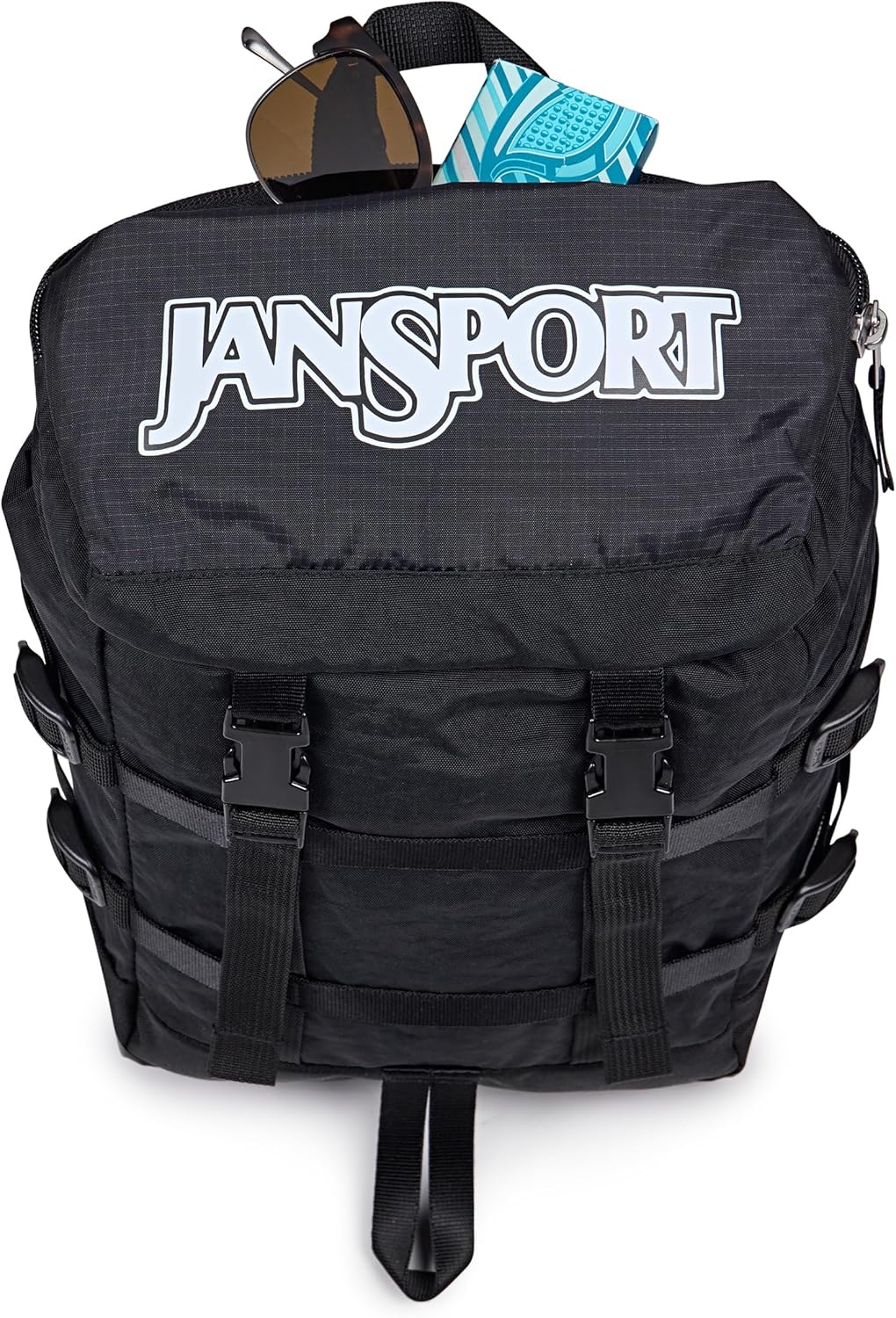 image:imageJanSport Mini Skip Pack Compact Backpack with Main Compartment Side Water Bottle Pocket and Zippered Accessory Pocket Jelly KellyBlack