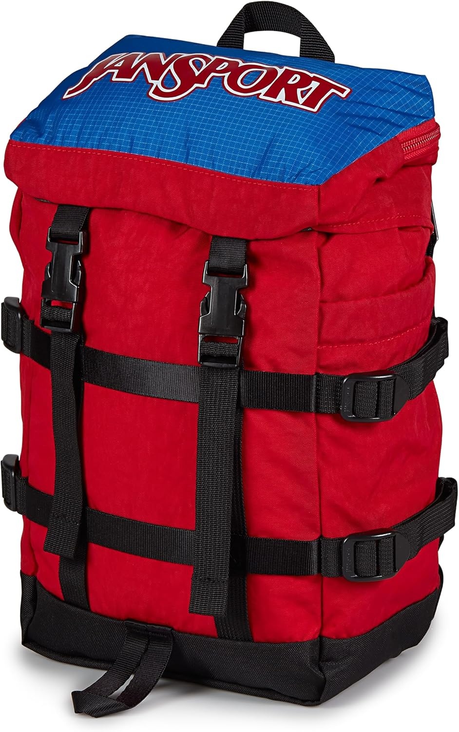 image:imageJanSport Mini Skip Pack Compact Backpack with Main Compartment Side Water Bottle Pocket and Zippered Accessory Pocket Jelly KellyRed Tape