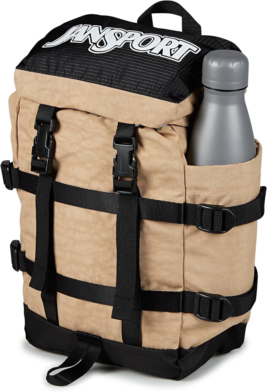 image:imageJanSport Mini Skip Pack Compact Backpack with Main Compartment Side Water Bottle Pocket and Zippered Accessory Pocket Jelly KellyTravertine