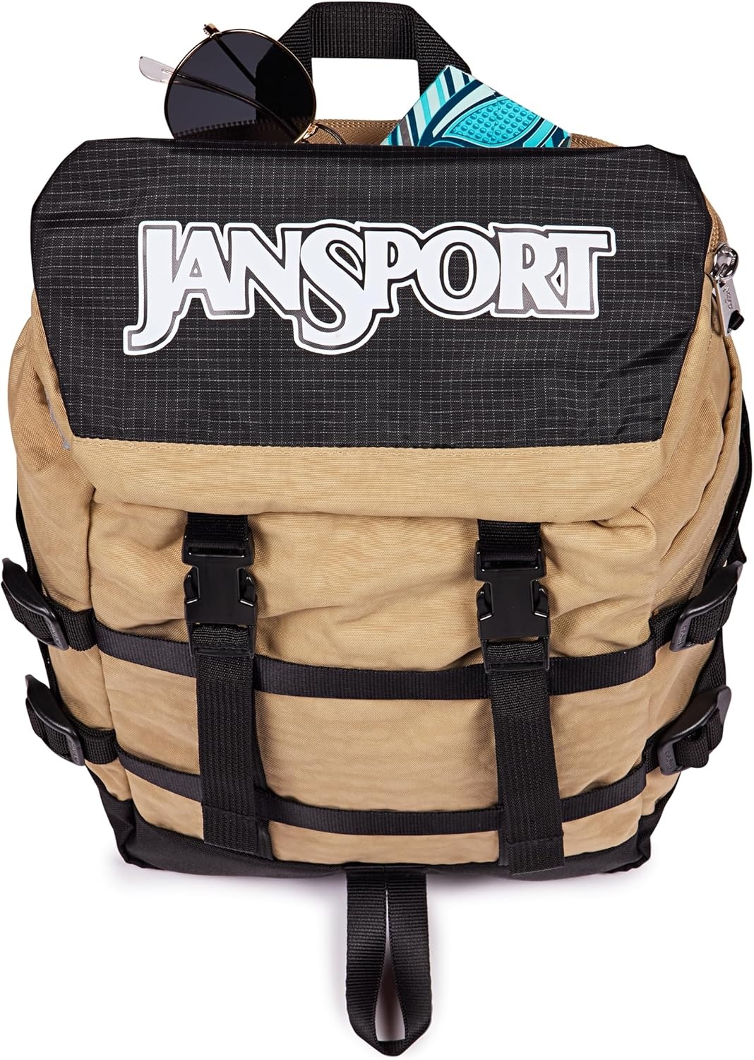 image:imageJanSport Mini Skip Pack Compact Backpack with Main Compartment Side Water Bottle Pocket and Zippered Accessory Pocket Jelly KellyTravertine