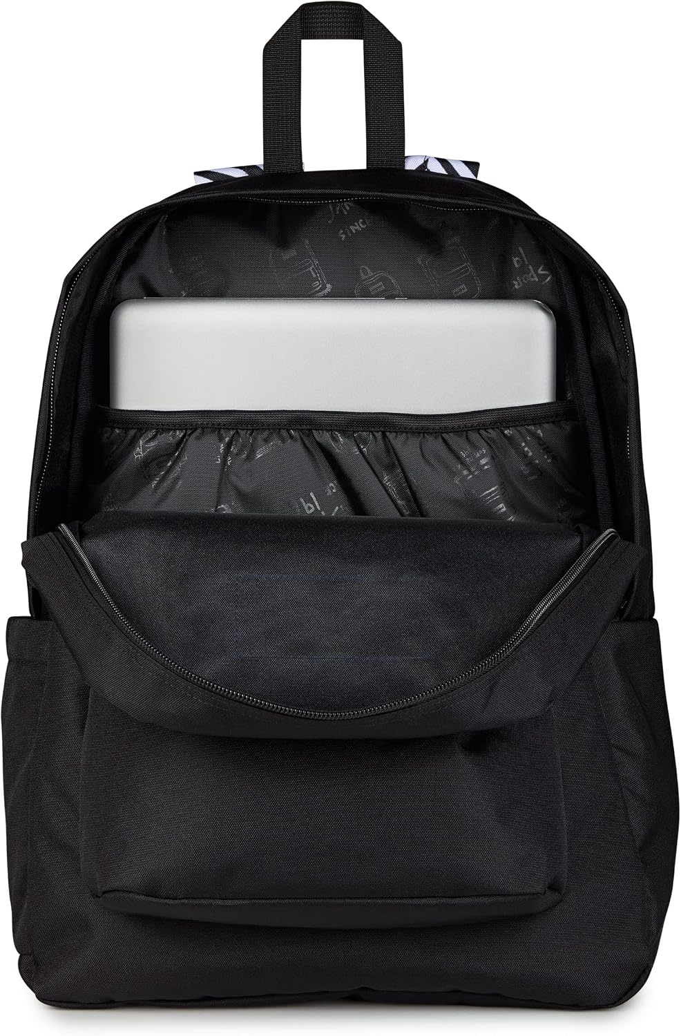 image:imageJanSport SuperBreak Plus Backpack with Padded 15inch Laptop Sleeve and Integrated Bottle Pocket Spacious and Durable Daypack for Work and Travel Sunny Sketches BlueSurreal Swirlies Con BlackBlackWhiteBlack