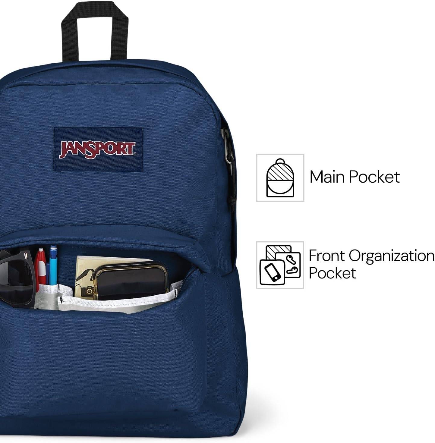 image:imageJanSport SuperBreak Plus Backpack with Padded 15inch Laptop Sleeve and Integrated Bottle Pocket Spacious and Durable Daypack for Work and Travel Sunny Sketches BlueAnimal Illusion