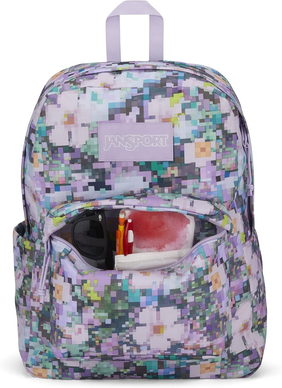 image:imageJanSport SuperBreak Plus Backpack with Padded 15inch Laptop Sleeve and Integrated Bottle Pocket Spacious and Durable Daypack for Work and Travel Sunny Sketches Blue8 Bit Floral