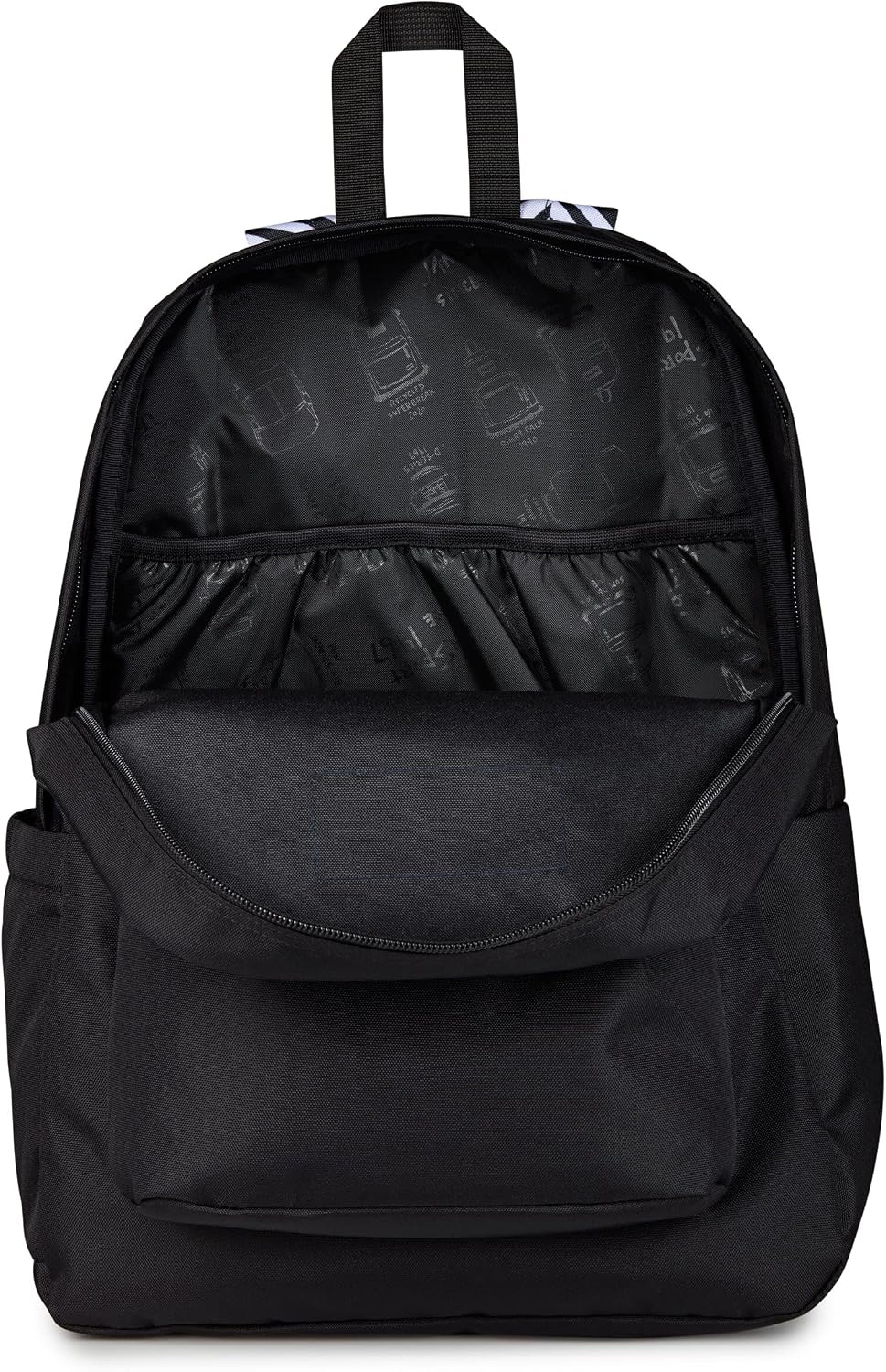 image:imageJanSport SuperBreak Plus Backpack with Padded 15inch Laptop Sleeve and Integrated Bottle Pocket Spacious and Durable Daypack for Work and Travel Sunny Sketches BlueSurreal Swirlies Con BlackBlackWhiteBlack