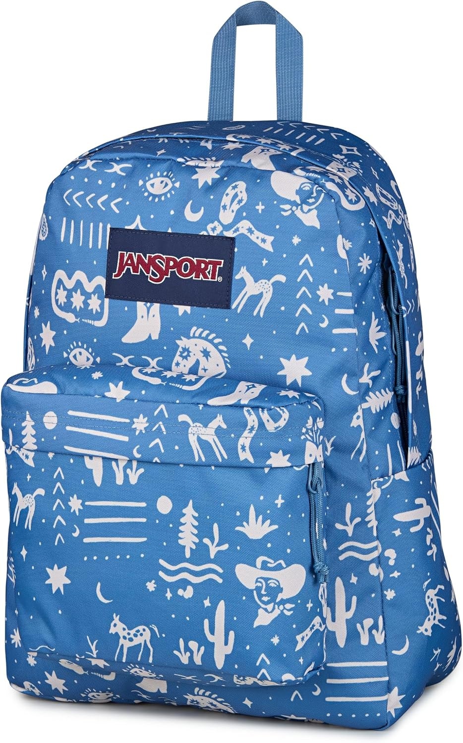 image:imageJanSport SuperBreak Plus Backpack with Padded 15inch Laptop Sleeve and Integrated Bottle Pocket Spacious and Durable Daypack for Work and Travel Sunny Sketches BlueYeehaw and Horses Elemental BlueCream