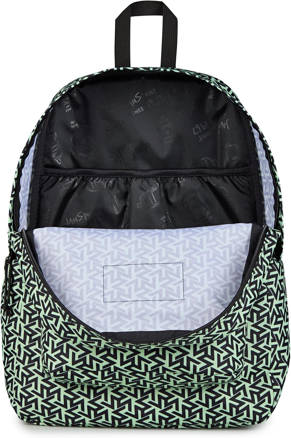 image:imageJanSport SuperBreak Plus Backpack with Padded 15inch Laptop Sleeve and Integrated Bottle Pocket Spacious and Durable Daypack for Work and Travel Sunny Sketches BlueTeam Colors BrattyBlackBlack