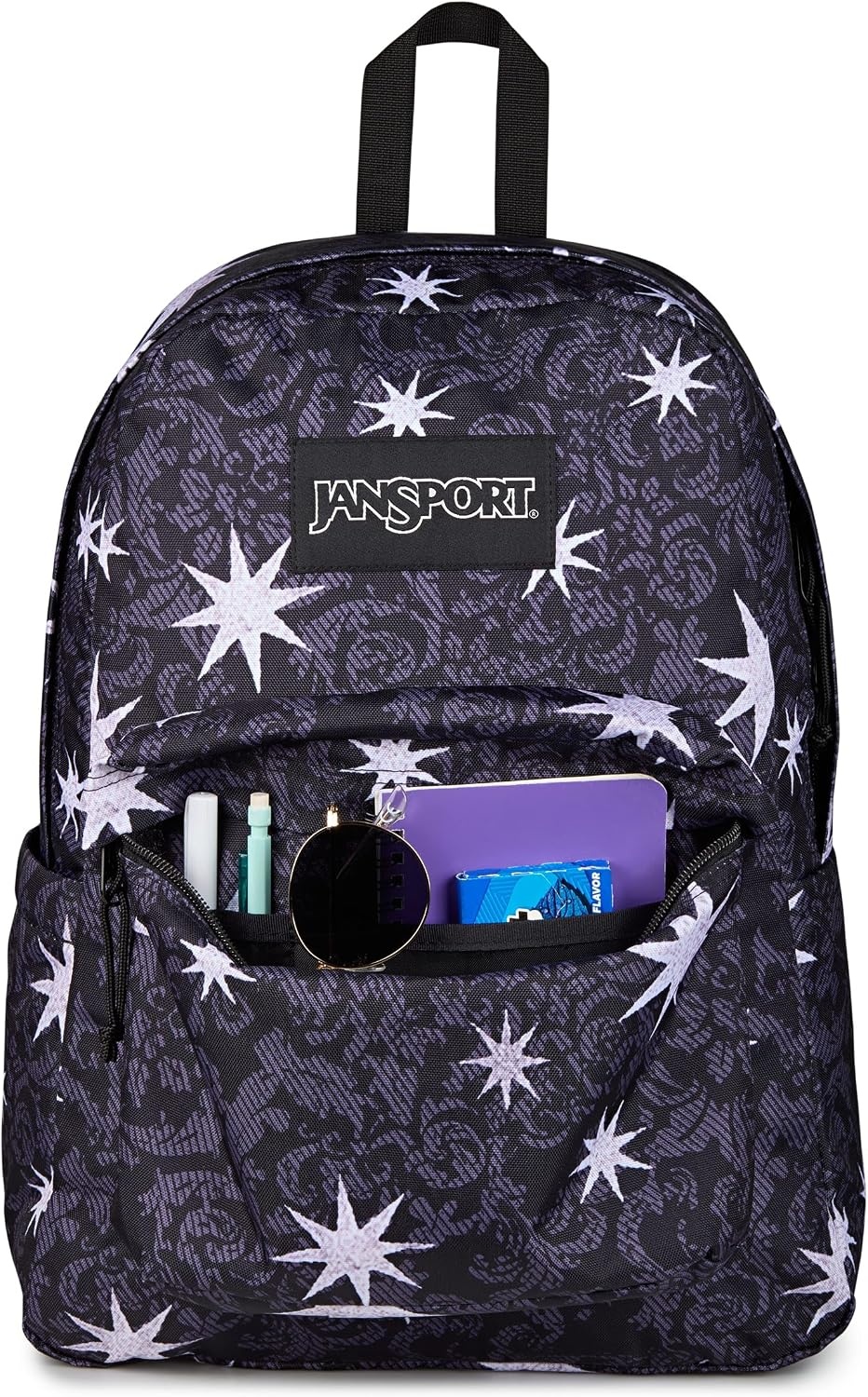image:imageJanSport SuperBreak Plus Backpack with Padded 15inch Laptop Sleeve and Integrated Bottle Pocket Spacious and Durable Daypack for Work and Travel Sunny Sketches BlueCastle Tapesty BlackCharcoalSilver