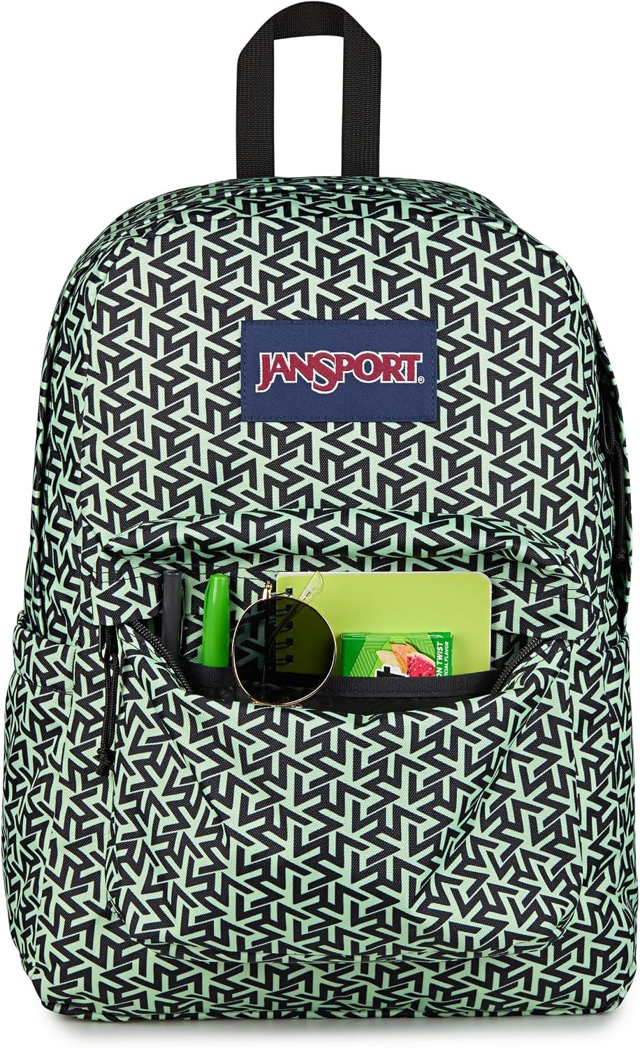 image:imageJanSport SuperBreak Plus Backpack with Padded 15inch Laptop Sleeve and Integrated Bottle Pocket Spacious and Durable Daypack for Work and Travel Sunny Sketches BlueTeam Colors BrattyBlackBlack