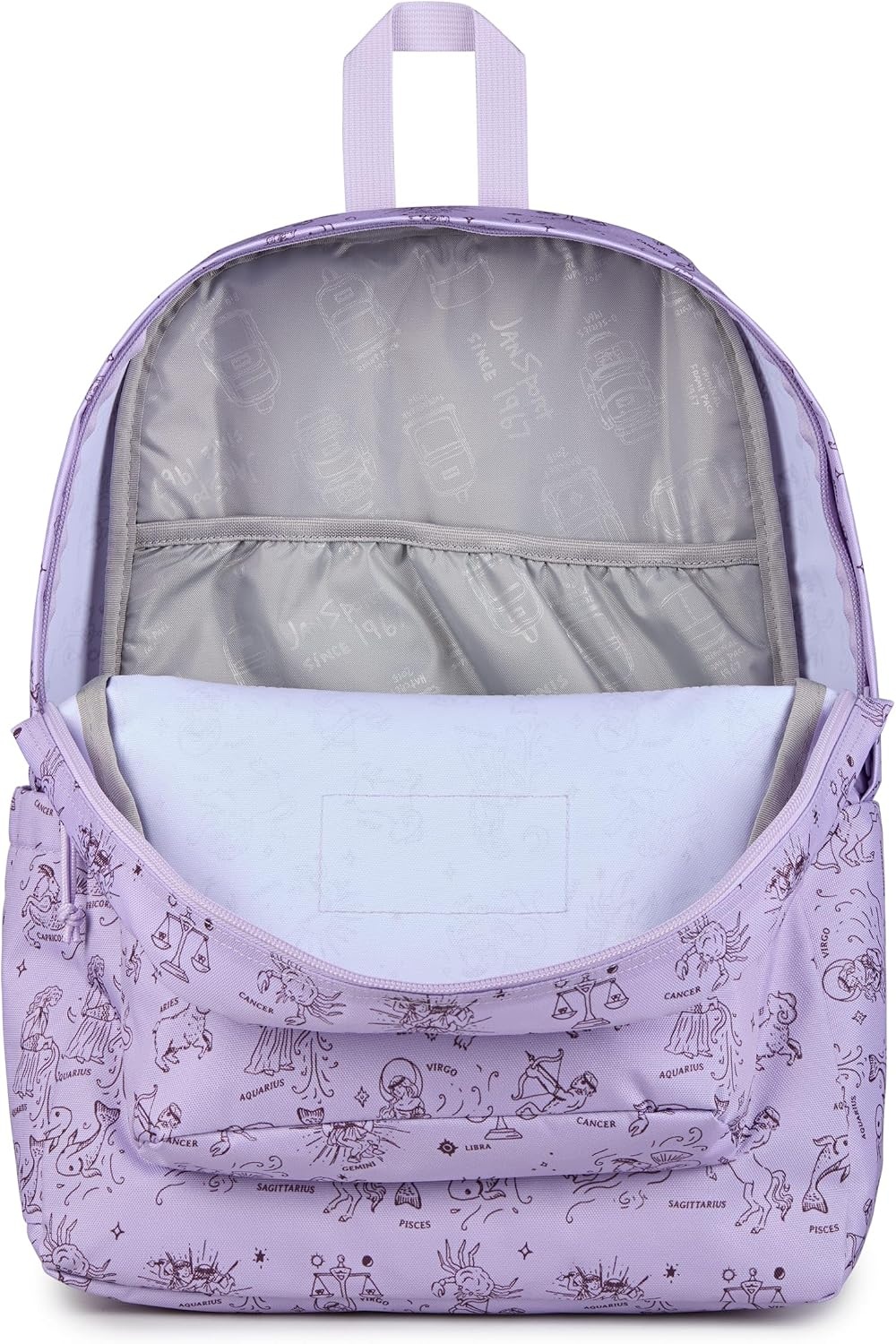 image:imageJanSport SuperBreak Plus Backpack with Padded 15inch Laptop Sleeve and Integrated Bottle Pocket Spacious and Durable Daypack for Work and Travel Sunny Sketches BlueHoroscope Horizons PastellilacMahognyhaze