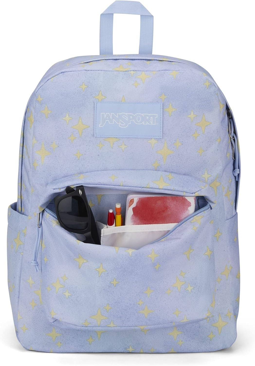 image:imageJanSport SuperBreak Plus Backpack with Padded 15inch Laptop Sleeve and Integrated Bottle Pocket Spacious and Durable Daypack for Work and Travel Sunny Sketches BlueStreet Sparkle