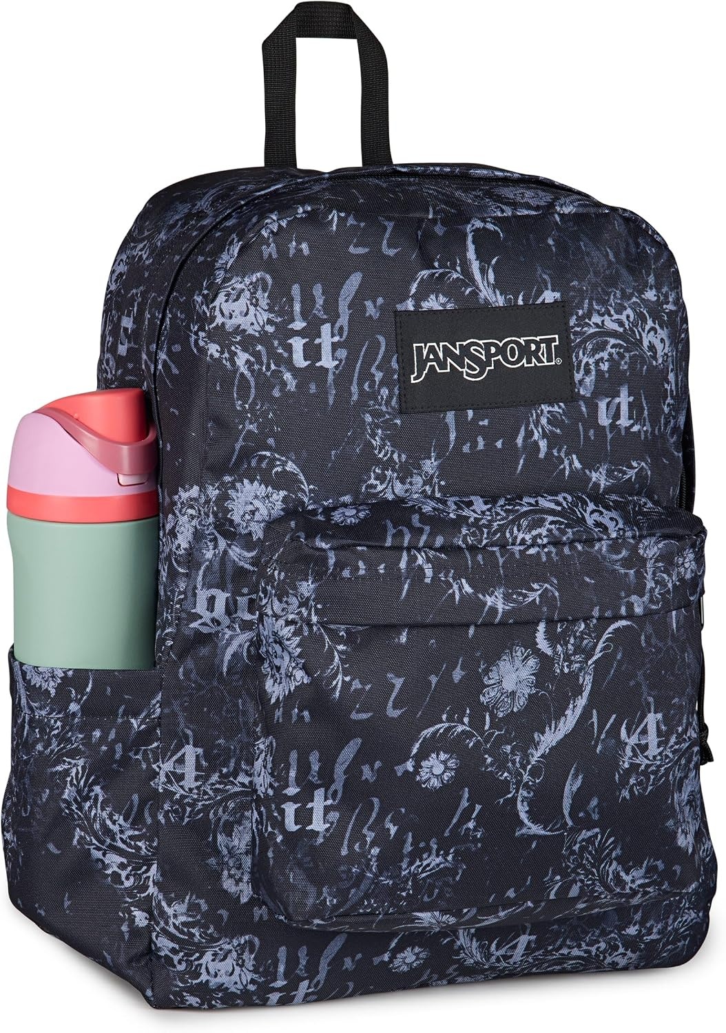 image:imageJanSport SuperBreak Plus Backpack with Padded 15inch Laptop Sleeve and Integrated Bottle Pocket Spacious and Durable Daypack for Work and Travel Sunny Sketches BlueAfflicted BlackCharcoalDk Grey