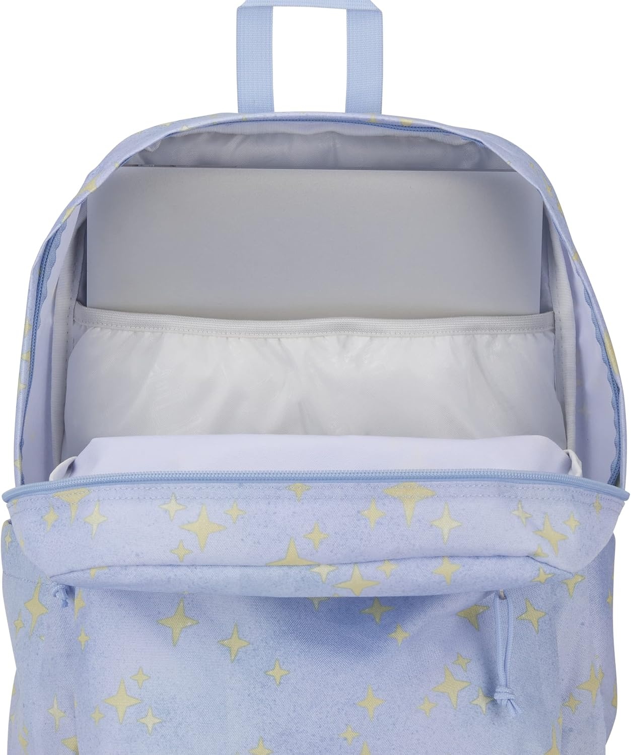 image:imageJanSport SuperBreak Plus Backpack with Padded 15inch Laptop Sleeve and Integrated Bottle Pocket Spacious and Durable Daypack for Work and Travel Sunny Sketches BlueStreet Sparkle