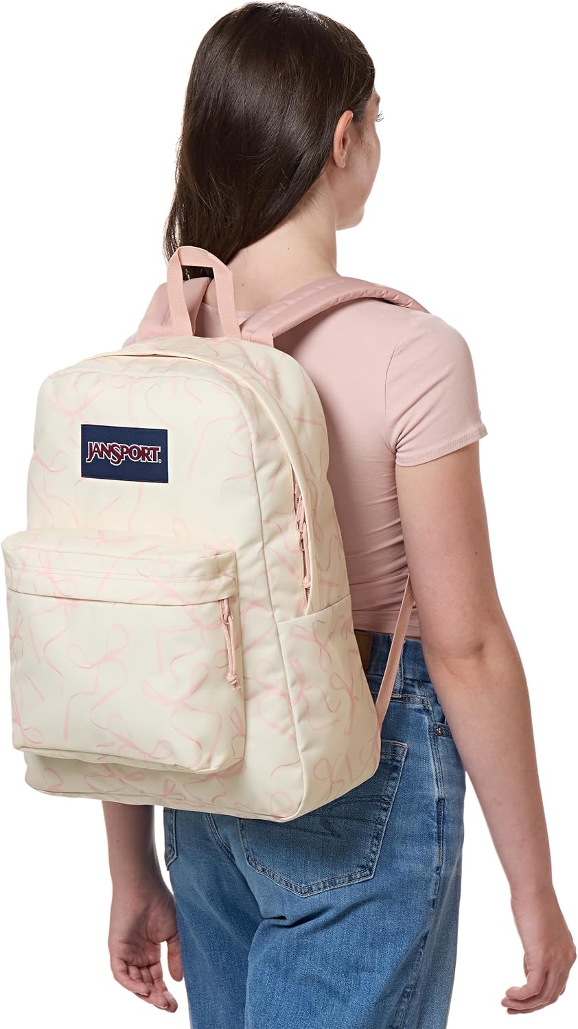 image:imageJanSport SuperBreak Plus Backpack with Padded 15inch Laptop Sleeve and Integrated Bottle Pocket Spacious and Durable Daypack for Work and Travel Sunny Sketches BlueRows of Bows