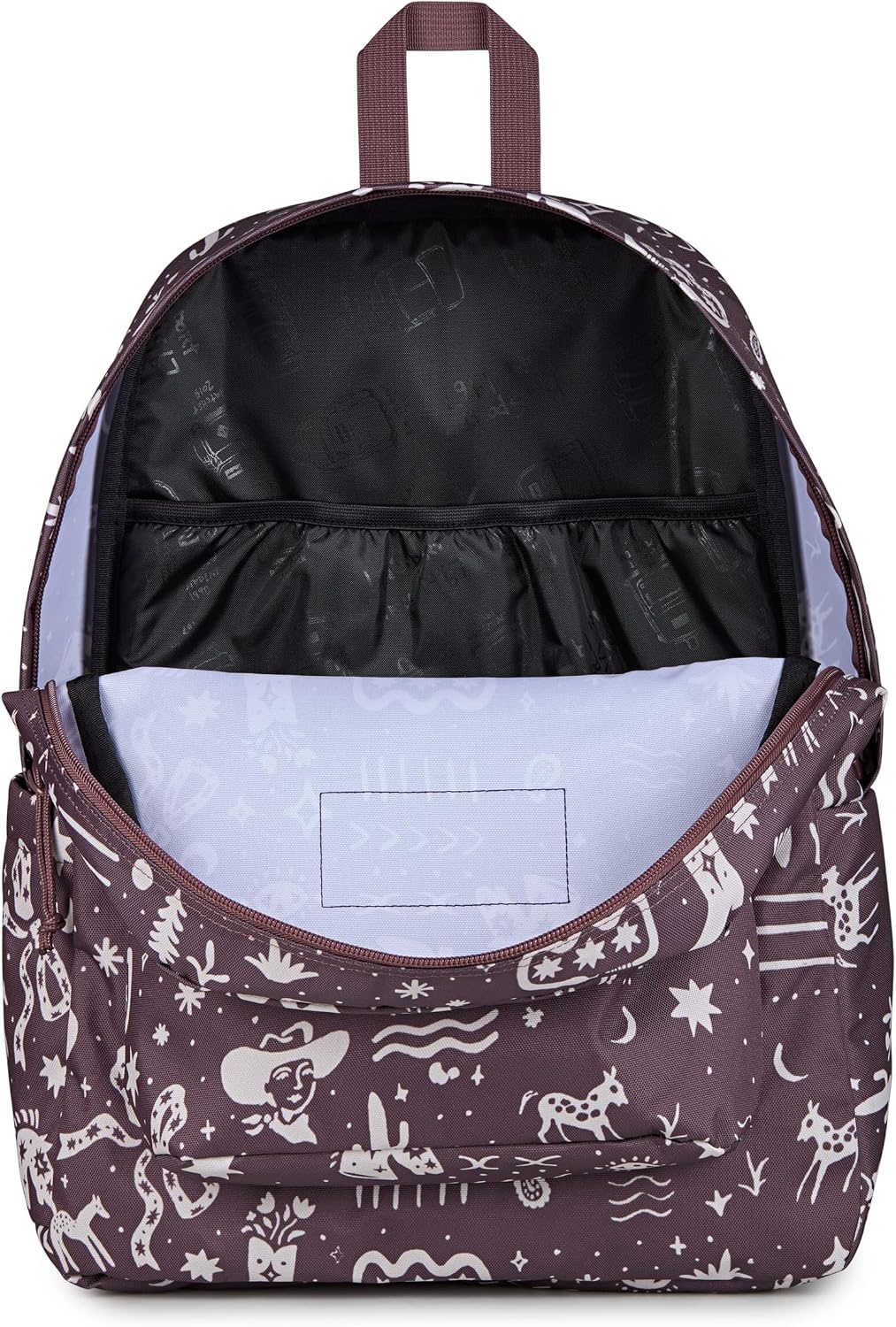 image:imageJanSport SuperBreak Plus Backpack with Padded 15inch Laptop Sleeve and Integrated Bottle Pocket Spacious and Durable Daypack for Work and Travel Sunny Sketches BlueYeehaw and Horses Mahogany HazeCream