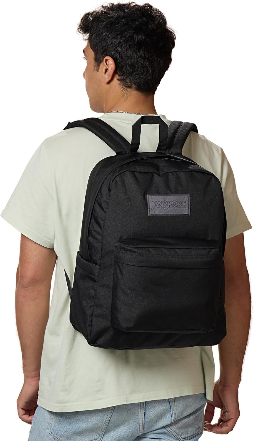 image:imageJanSport SuperBreak Plus Backpack with Padded 15inch Laptop Sleeve and Integrated Bottle Pocket Spacious and Durable Daypack for Work and Travel Sunny Sketches BlueMonochrome Black