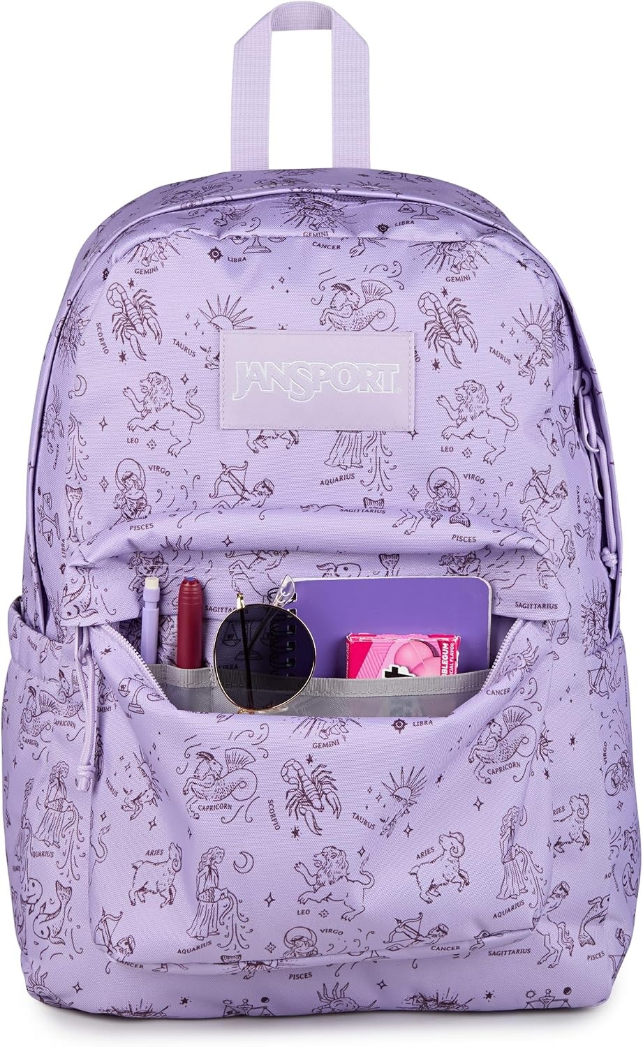 image:imageJanSport SuperBreak Plus Backpack with Padded 15inch Laptop Sleeve and Integrated Bottle Pocket Spacious and Durable Daypack for Work and Travel Sunny Sketches BlueHoroscope Horizons PastellilacMahognyhaze