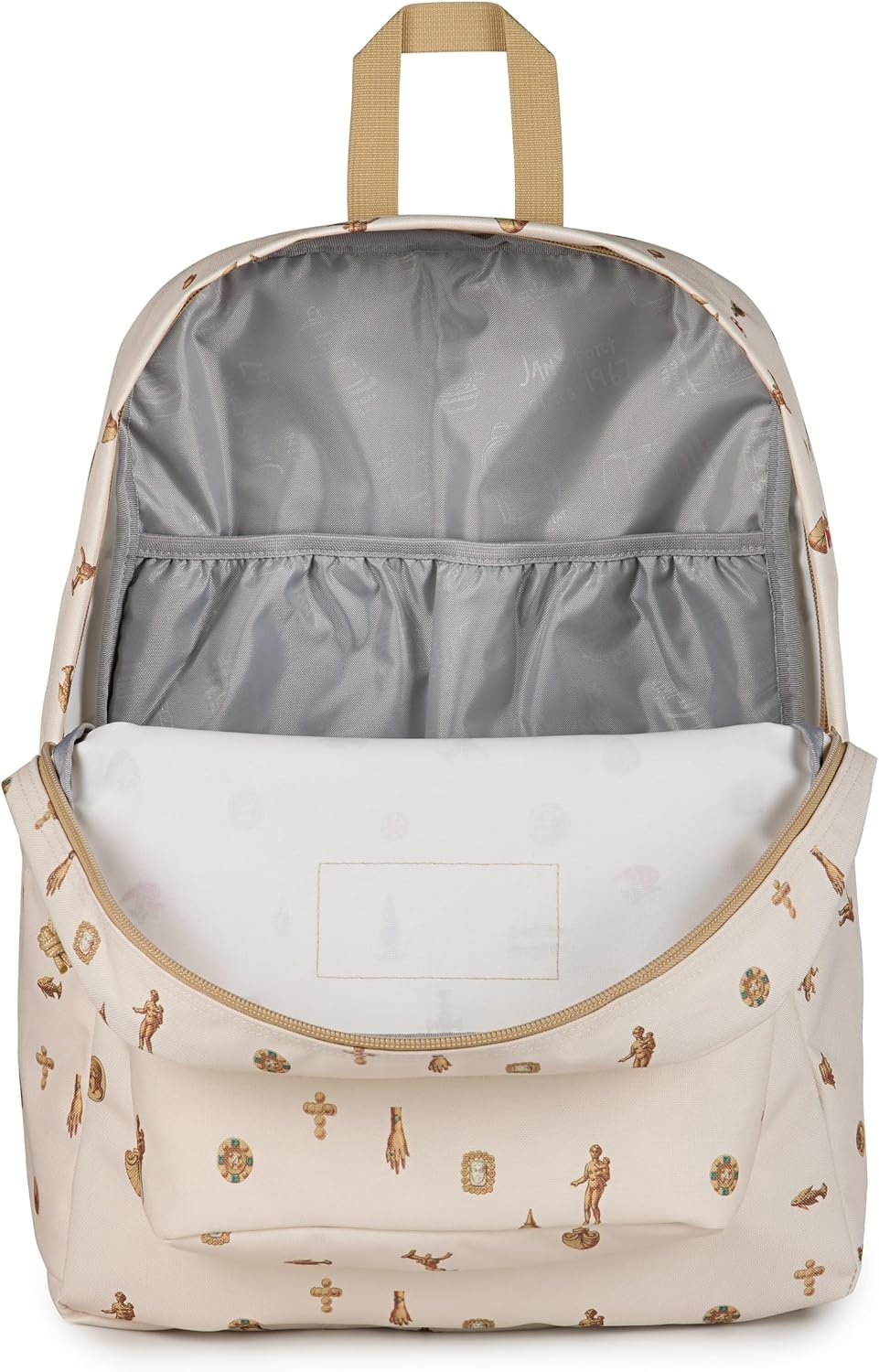 image:imageJanSport SuperBreak Plus Backpack with Padded 15inch Laptop Sleeve and Integrated Bottle Pocket Spacious and Durable Daypack for Work and Travel Sunny Sketches BlueGilded Relics Moon FlowerGold