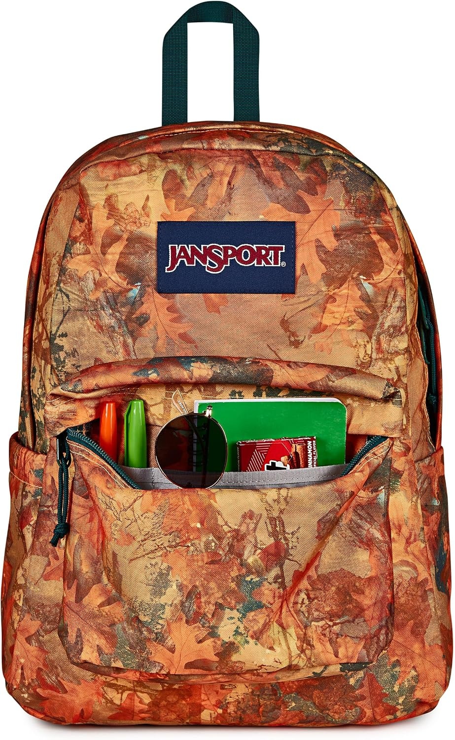 image:imageJanSport SuperBreak Plus Backpack with Padded 15inch Laptop Sleeve and Integrated Bottle Pocket Spacious and Durable Daypack for Work and Travel Sunny Sketches BlueBogcore Camo OrangeRustTeal