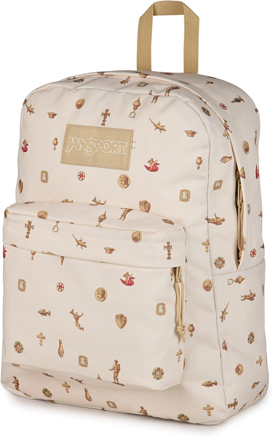 image:imageJanSport SuperBreak Plus Backpack with Padded 15inch Laptop Sleeve and Integrated Bottle Pocket Spacious and Durable Daypack for Work and Travel Sunny Sketches BlueGilded Relics Moon FlowerGold