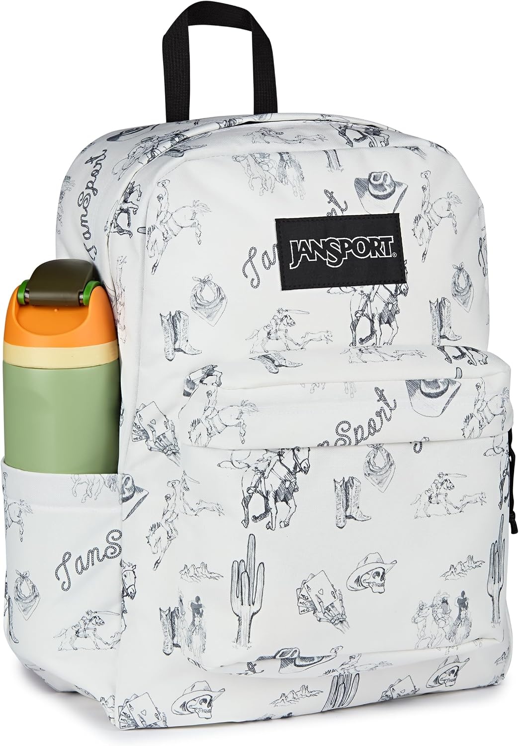 image:imageJanSport SuperBreak Plus Backpack with Padded 15inch Laptop Sleeve and Integrated Bottle Pocket Spacious and Durable Daypack for Work and Travel Sunny Sketches BlueCactus Jansport