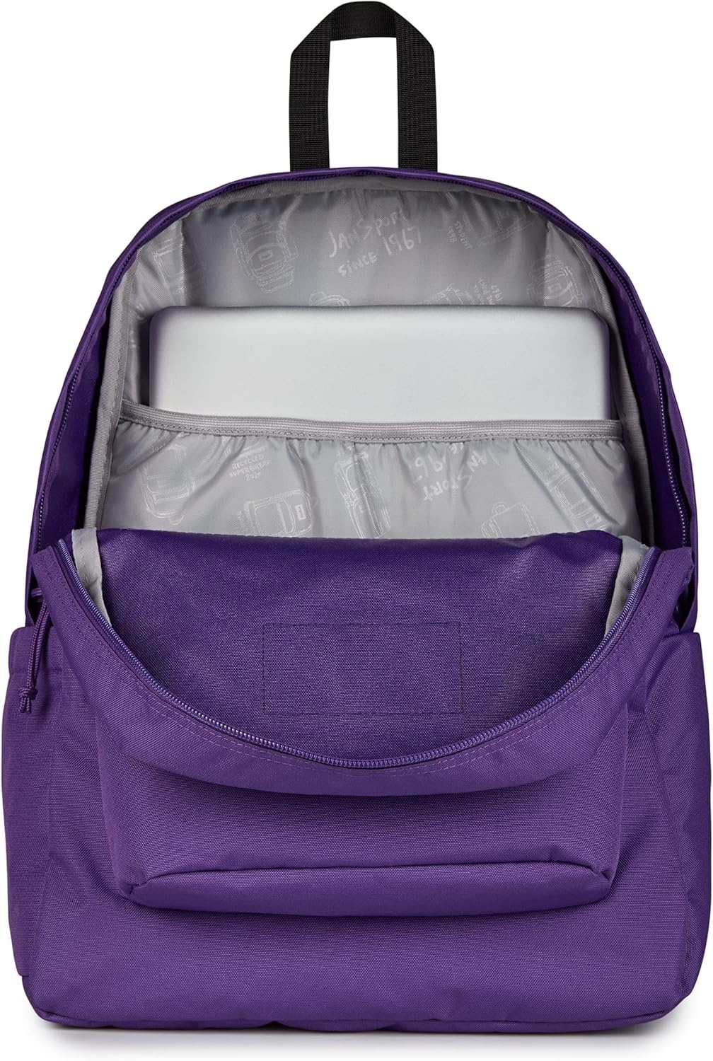 image:imageJanSport SuperBreak Plus Backpack with Padded 15inch Laptop Sleeve and Integrated Bottle Pocket Spacious and Durable Daypack for Work and Travel Sunny Sketches BlueGrape Jelly
