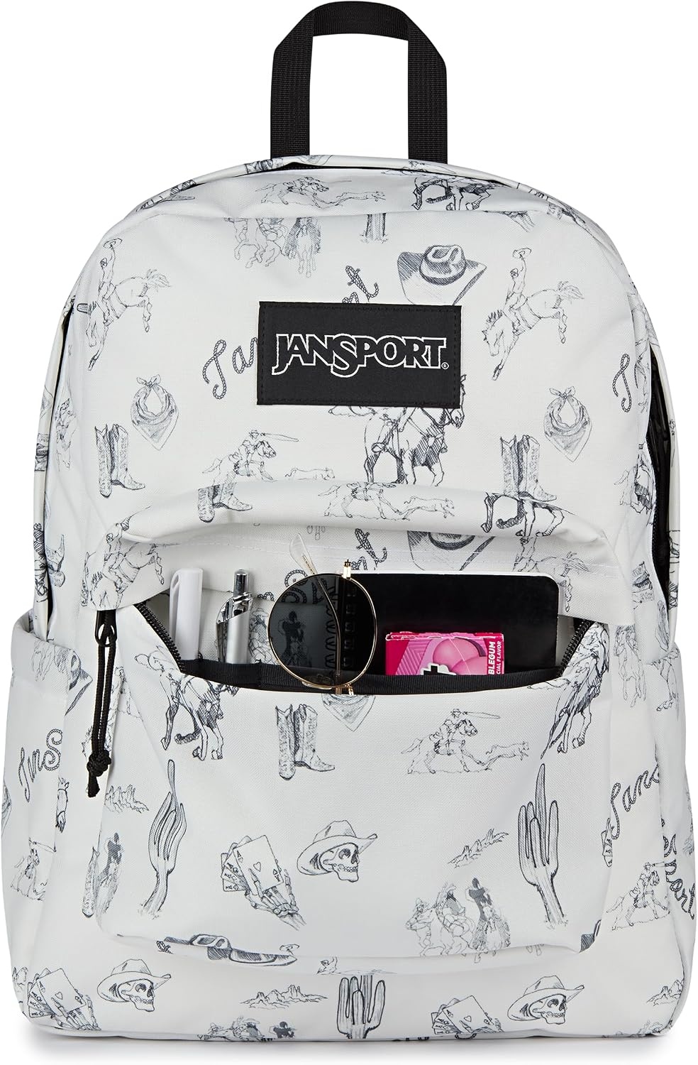 image:imageJanSport SuperBreak Plus Backpack with Padded 15inch Laptop Sleeve and Integrated Bottle Pocket Spacious and Durable Daypack for Work and Travel Sunny Sketches BlueCactus Jansport