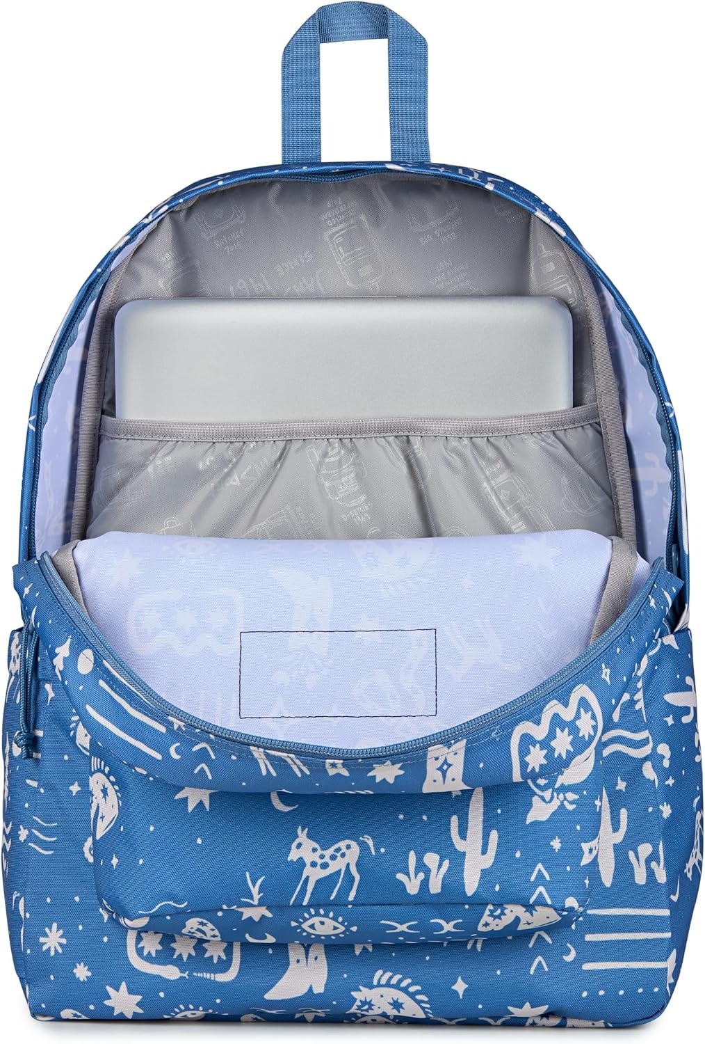 image:imageJanSport SuperBreak Plus Backpack with Padded 15inch Laptop Sleeve and Integrated Bottle Pocket Spacious and Durable Daypack for Work and Travel Sunny Sketches BlueYeehaw and Horses Elemental BlueCream