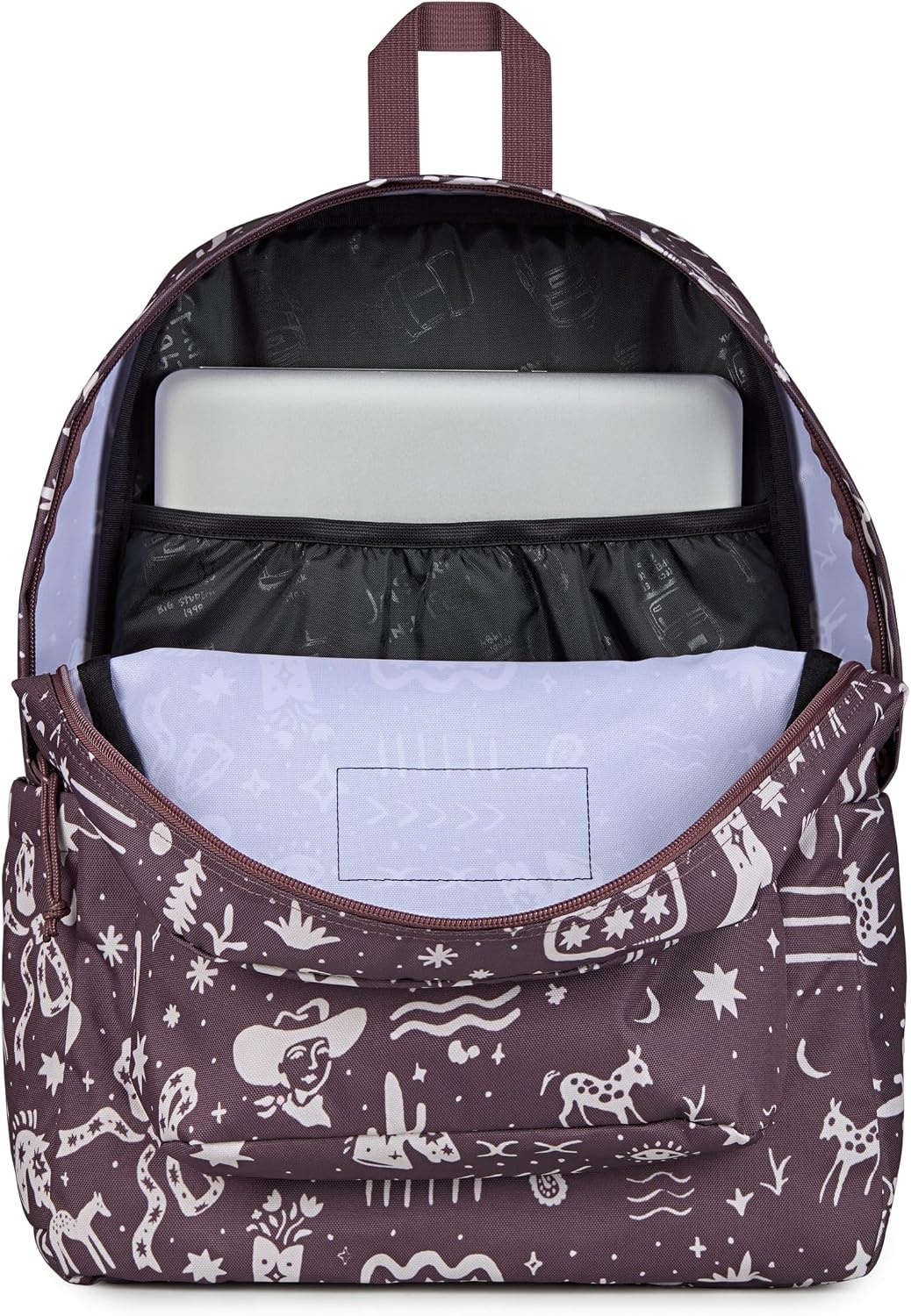 image:imageJanSport SuperBreak Plus Backpack with Padded 15inch Laptop Sleeve and Integrated Bottle Pocket Spacious and Durable Daypack for Work and Travel Sunny Sketches BlueYeehaw and Horses Mahogany HazeCream