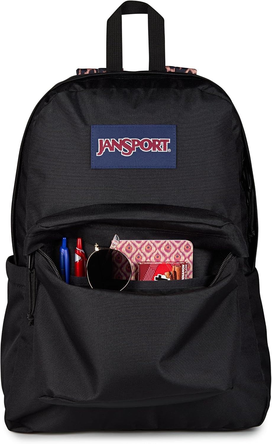 image:imageJanSport SuperBreak Plus Backpack with Padded 15inch Laptop Sleeve and Integrated Bottle Pocket Spacious and Durable Daypack for Work and Travel Sunny Sketches BlueAnimal Illustion Con BlackBlackTanBlack