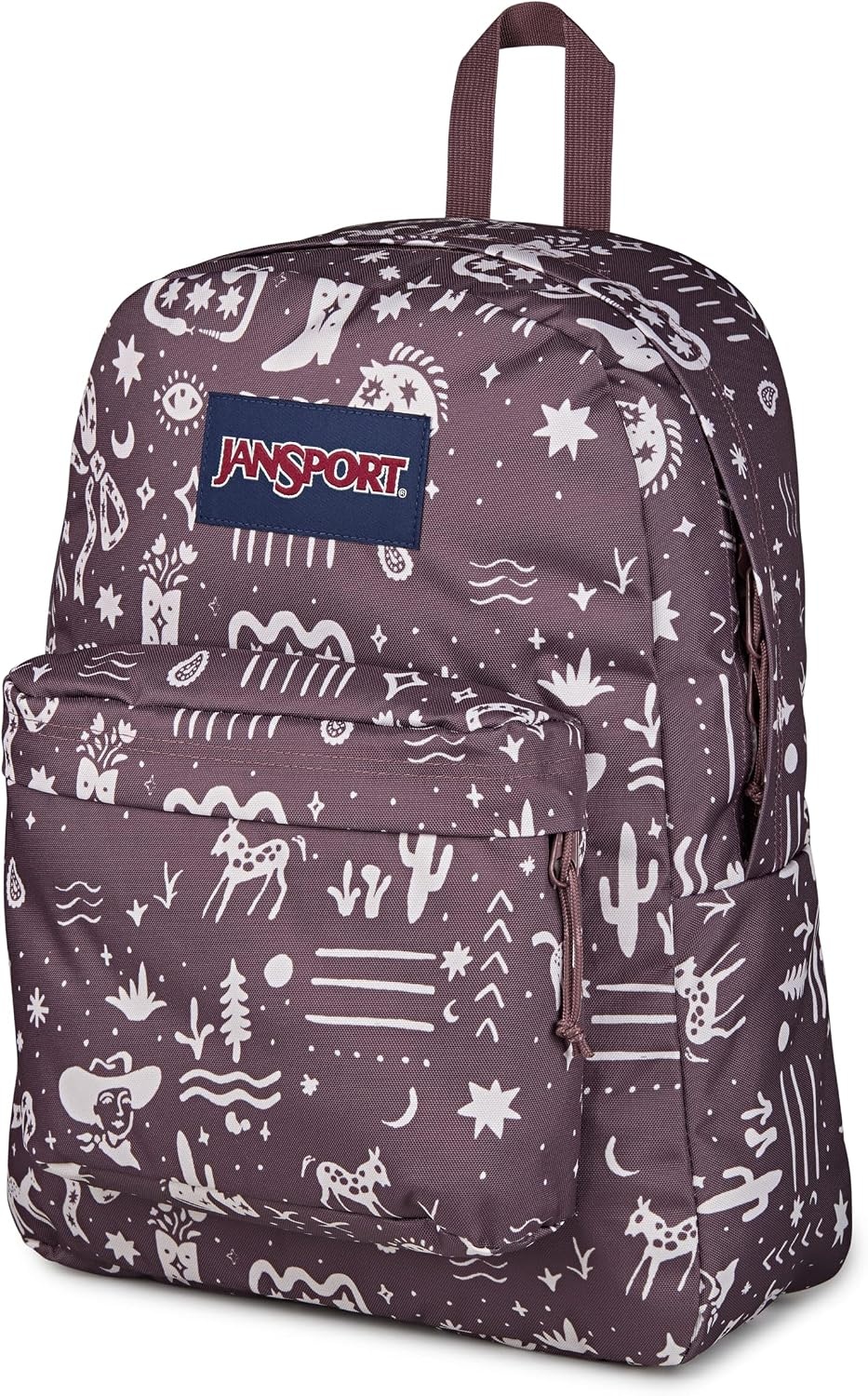 image:imageJanSport SuperBreak Plus Backpack with Padded 15inch Laptop Sleeve and Integrated Bottle Pocket Spacious and Durable Daypack for Work and Travel Sunny Sketches BlueYeehaw and Horses Mahogany HazeCream