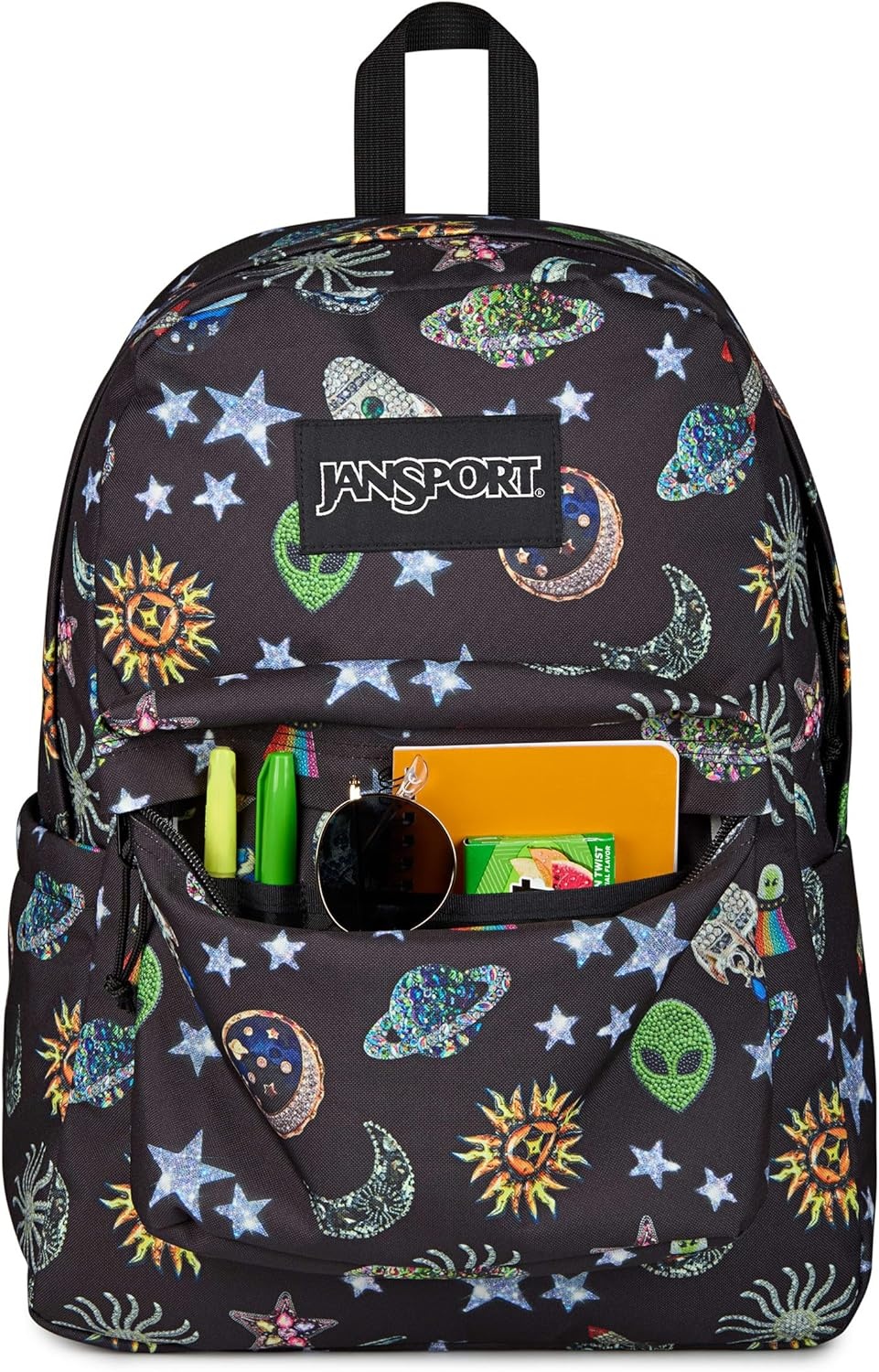 image:imageJanSport SuperBreak Plus Backpack with Padded 15inch Laptop Sleeve and Integrated Bottle Pocket Spacious and Durable Daypack for Work and Travel Sunny Sketches BlueGalaxy Glam