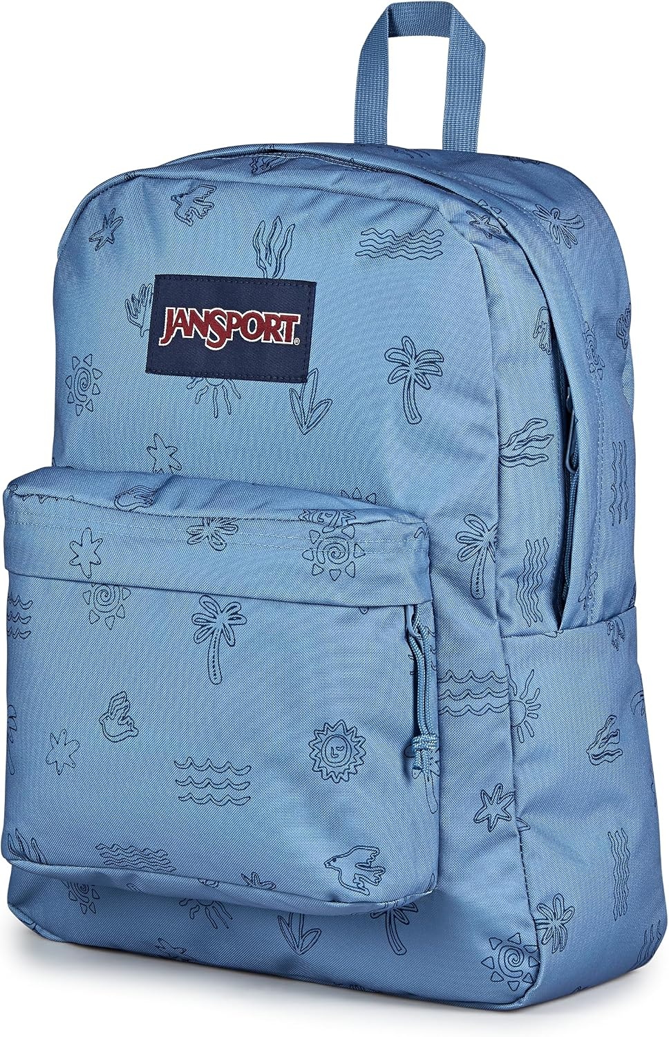 image:imageJanSport SuperBreak Plus Backpack with Padded 15inch Laptop Sleeve and Integrated Bottle Pocket Spacious and Durable Daypack for Work and Travel Sunny Sketches BlueSunny Sketches Blue