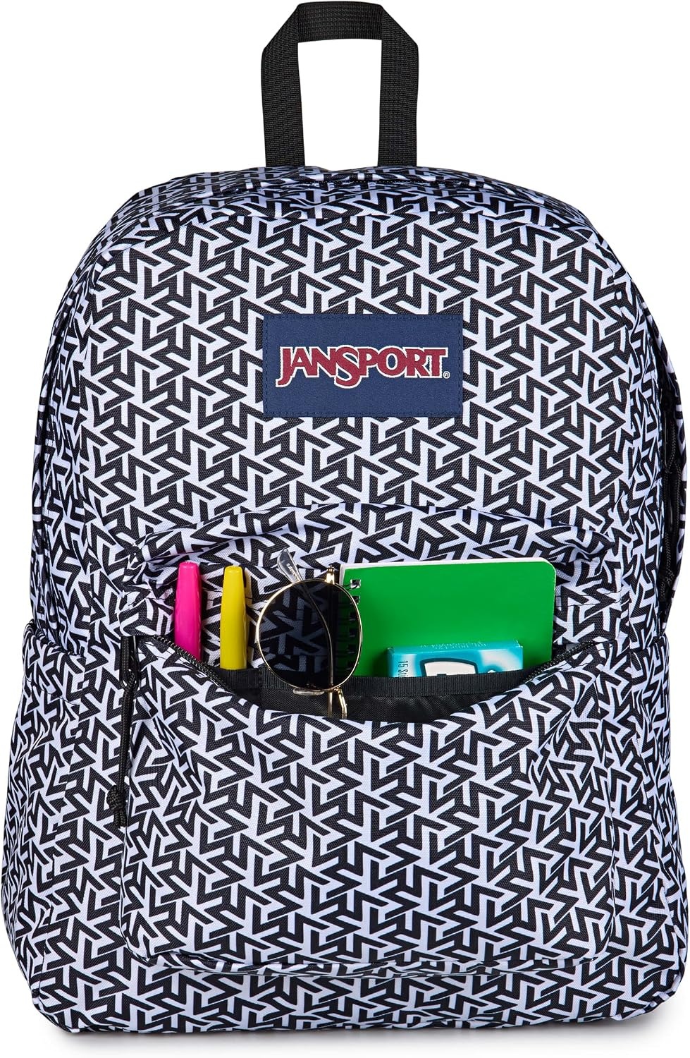 image:imageJanSport SuperBreak Plus Backpack with Padded 15inch Laptop Sleeve and Integrated Bottle Pocket Spacious and Durable Daypack for Work and Travel Sunny Sketches BlueTeam Colors WhiteBlackBlack