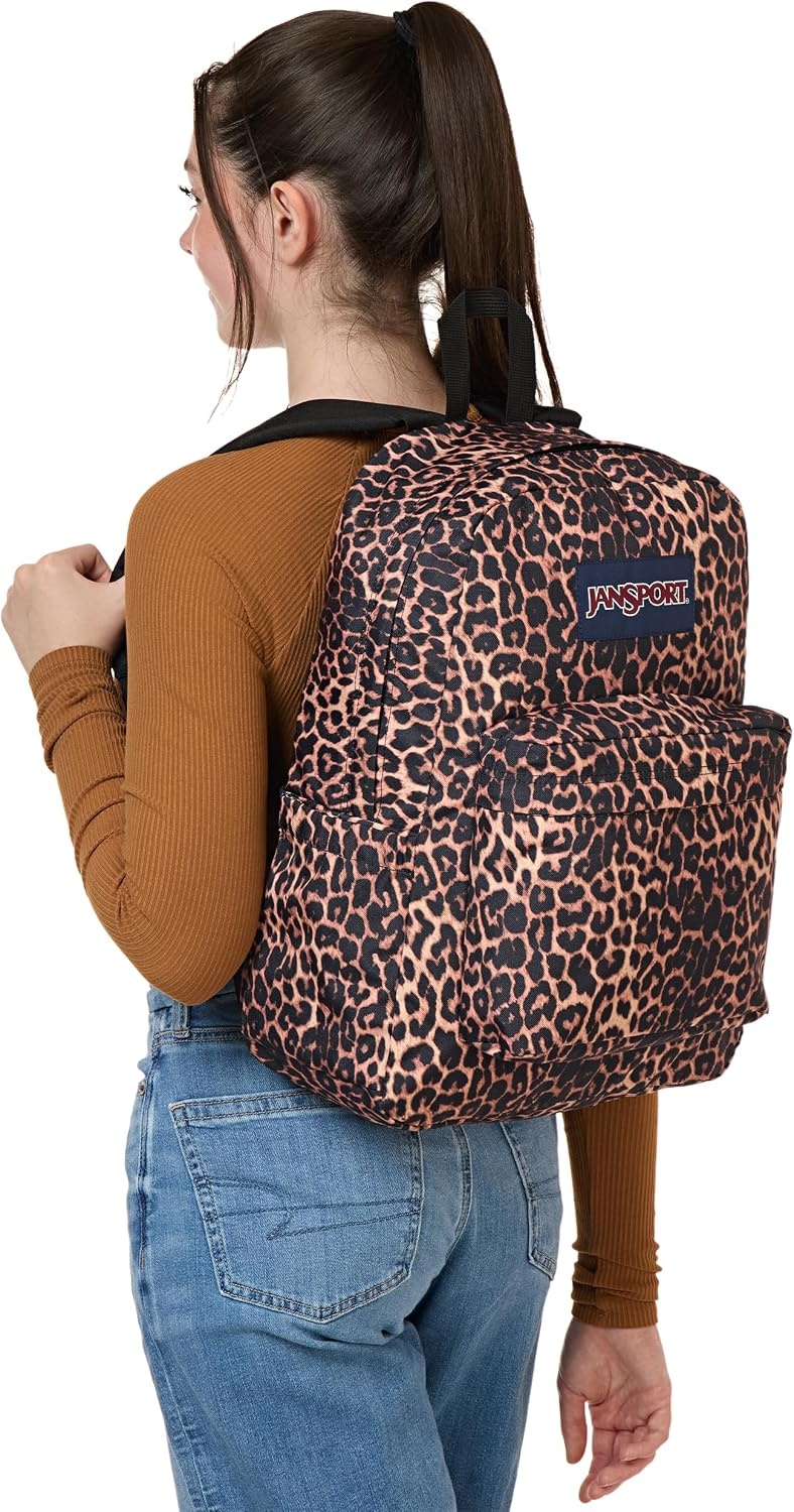 image:imageJanSport SuperBreak Plus Backpack with Padded 15inch Laptop Sleeve and Integrated Bottle Pocket Spacious and Durable Daypack for Work and Travel Sunny Sketches BlueAnimal Illusion