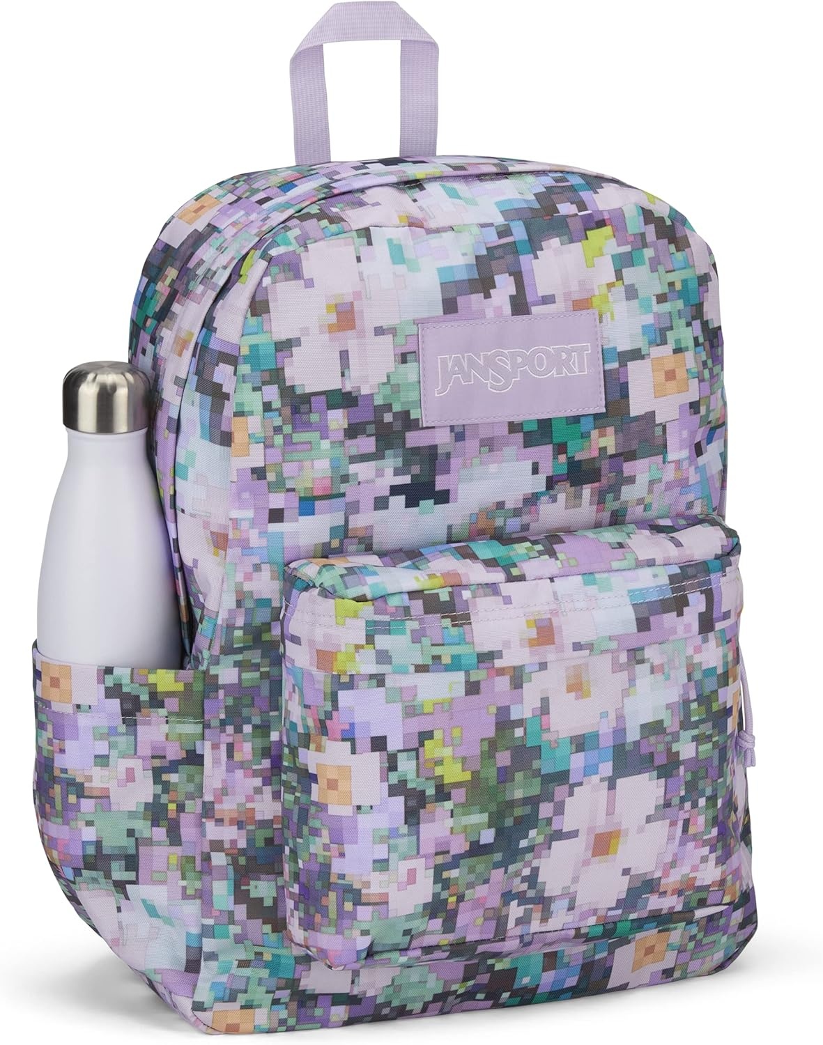 image:imageJanSport SuperBreak Plus Backpack with Padded 15inch Laptop Sleeve and Integrated Bottle Pocket Spacious and Durable Daypack for Work and Travel Sunny Sketches Blue8 Bit Floral