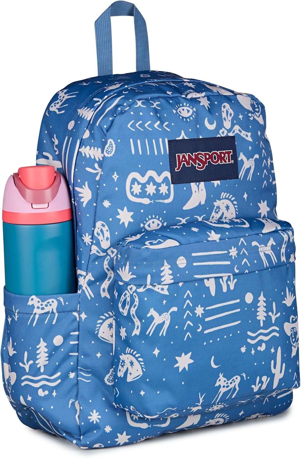 image:imageJanSport SuperBreak Plus Backpack with Padded 15inch Laptop Sleeve and Integrated Bottle Pocket Spacious and Durable Daypack for Work and Travel Sunny Sketches BlueYeehaw and Horses Elemental BlueCream