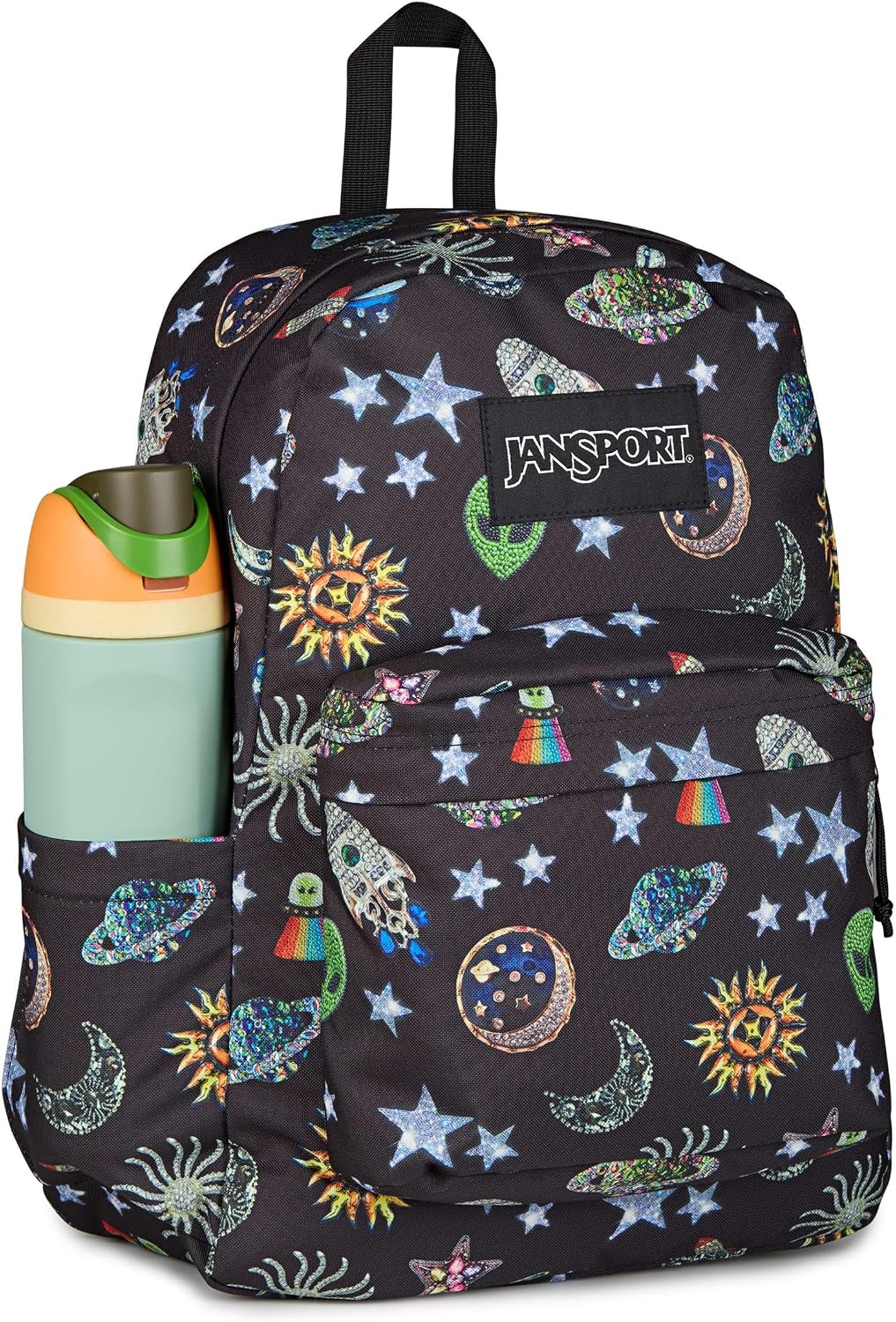 image:imageJanSport SuperBreak Plus Backpack with Padded 15inch Laptop Sleeve and Integrated Bottle Pocket Spacious and Durable Daypack for Work and Travel Sunny Sketches BlueGalaxy Glam