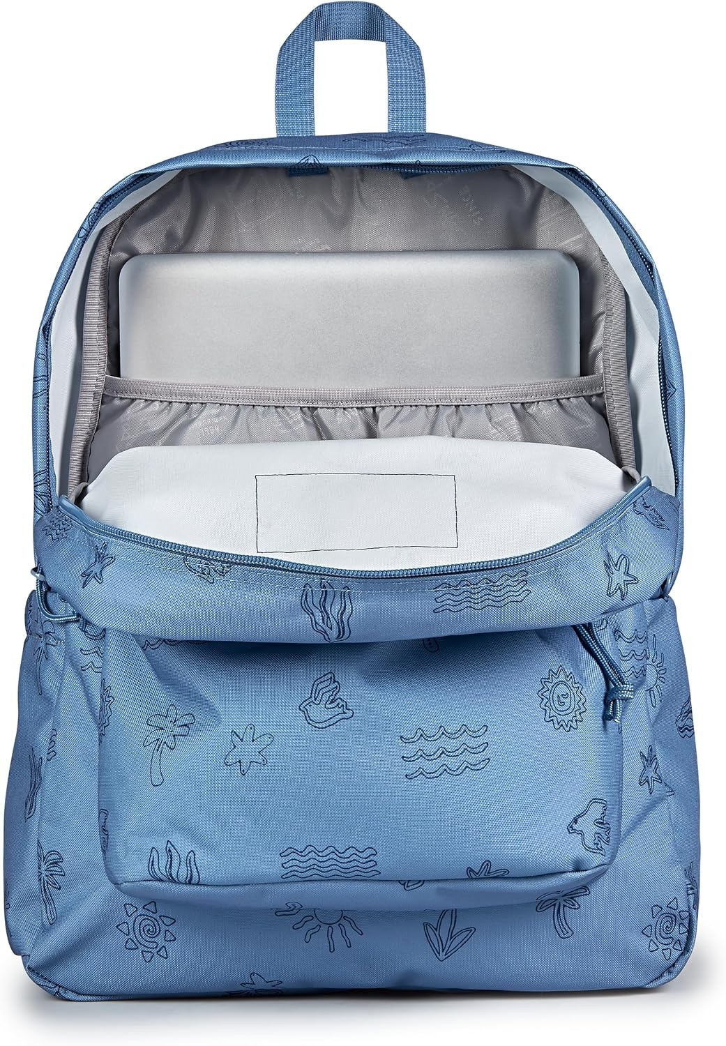 image:imageJanSport SuperBreak Plus Backpack with Padded 15inch Laptop Sleeve and Integrated Bottle Pocket Spacious and Durable Daypack for Work and Travel Sunny Sketches BlueSunny Sketches Blue