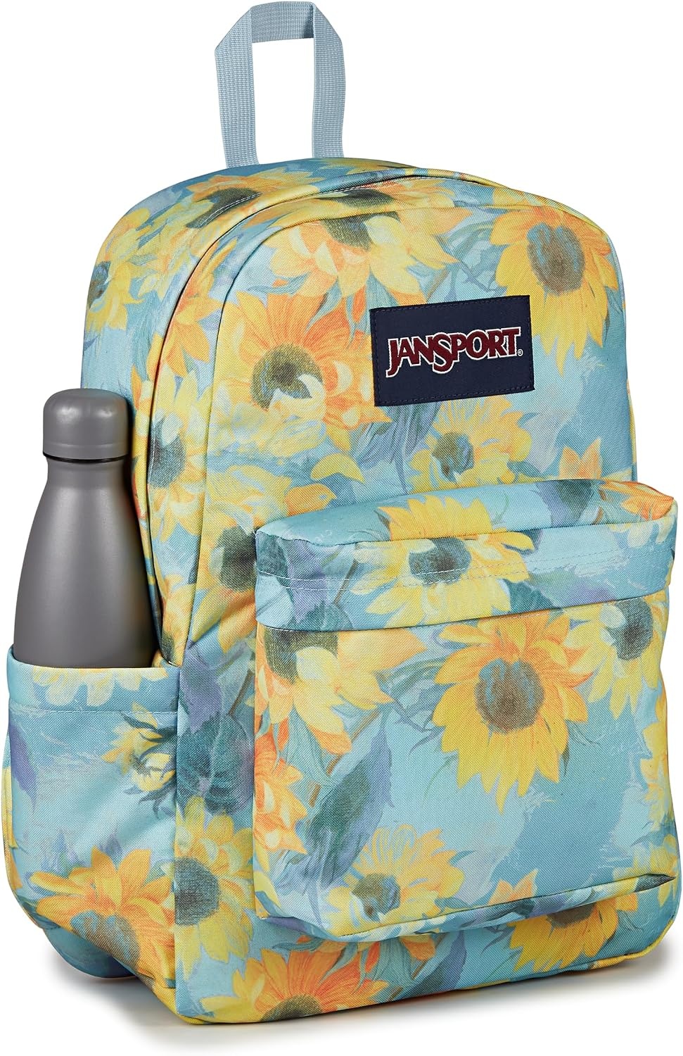 image:imageJanSport SuperBreak Plus Backpack with Padded 15inch Laptop Sleeve and Integrated Bottle Pocket Spacious and Durable Daypack for Work and Travel Sunny Sketches BlueSurreal Sunflowers Blue Dusk