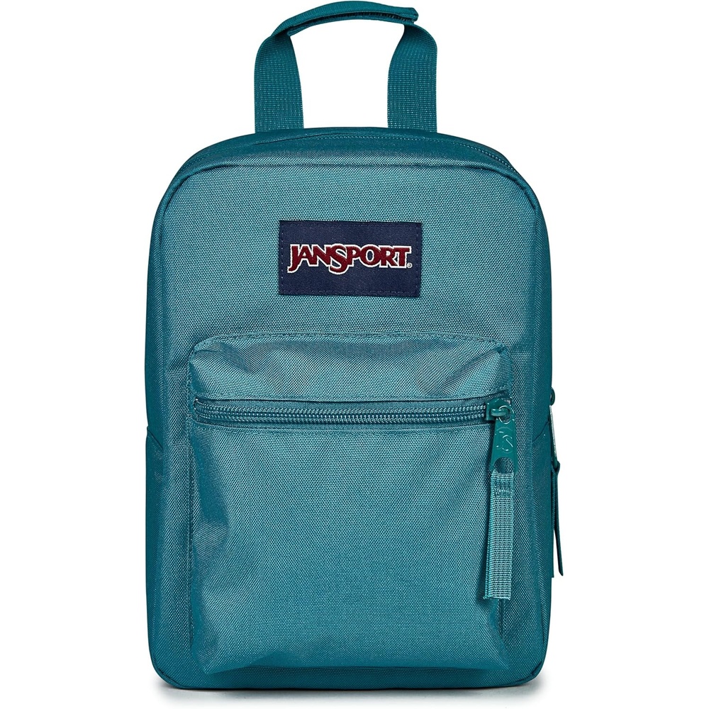image:imageJanSport Big Break Insulated Lunch Bag Small SoftSided Cooler Ideal for Class Work or Meal Prep Smokey GritEmerald Pool