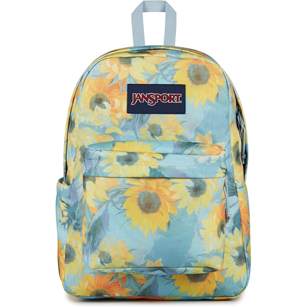 image:imageJanSport SuperBreak Plus Backpack with Padded 15inch Laptop Sleeve and Integrated Bottle Pocket Spacious and Durable Daypack for Work and Travel Sunny Sketches BlueSurreal Sunflowers Blue Dusk