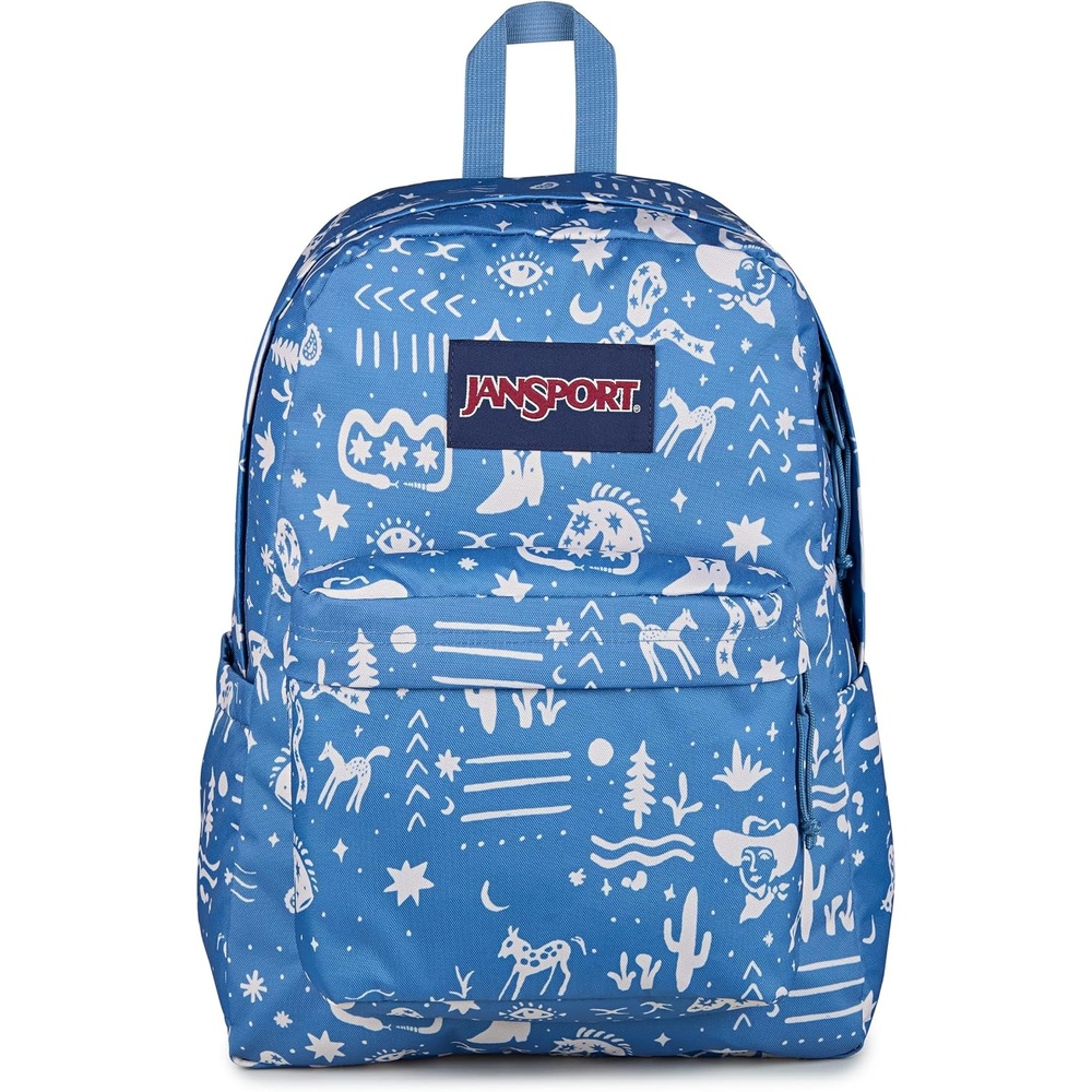 image:imageJanSport SuperBreak Plus Backpack with Padded 15inch Laptop Sleeve and Integrated Bottle Pocket Spacious and Durable Daypack for Work and Travel Sunny Sketches BlueYeehaw and Horses Elemental BlueCream