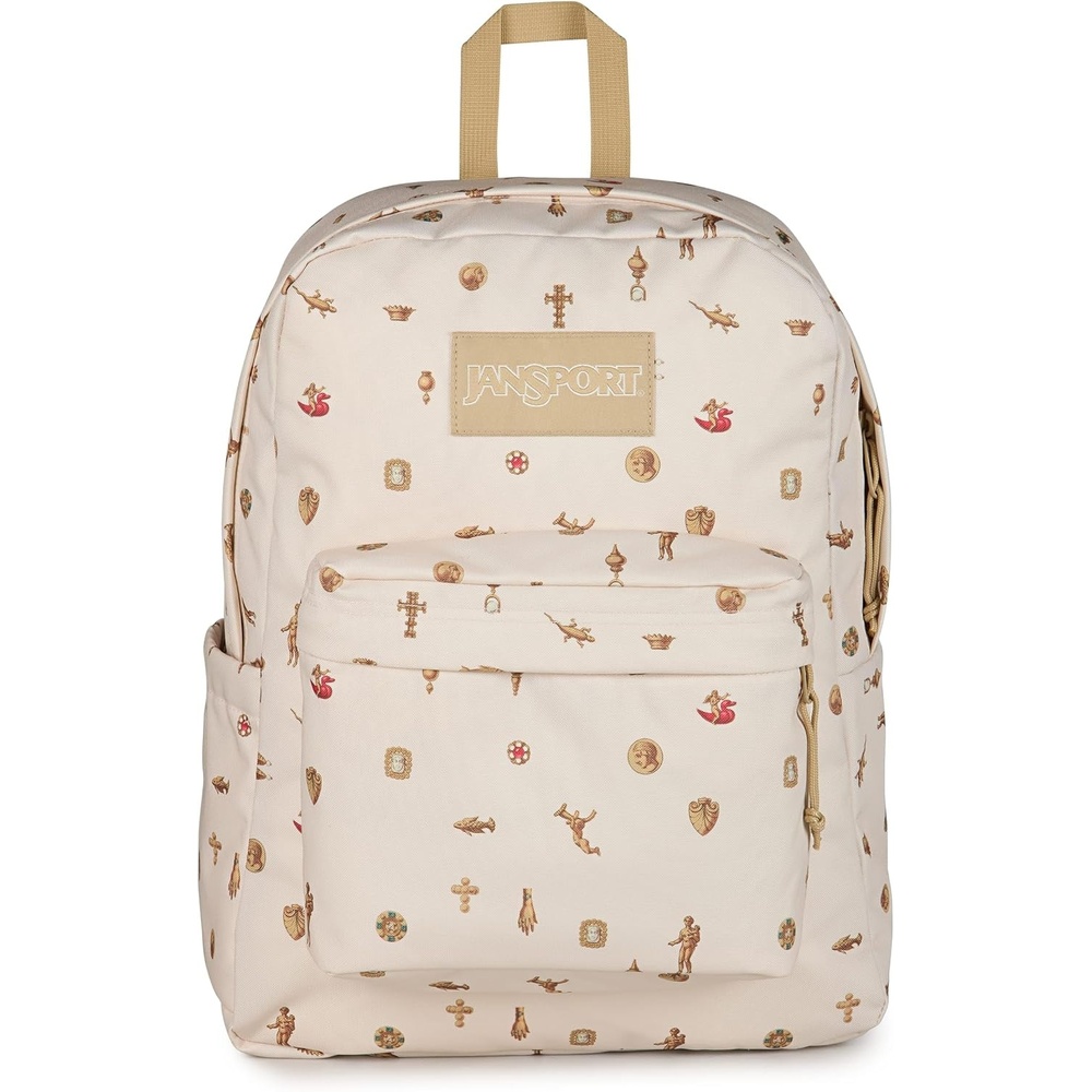 image:imageJanSport SuperBreak Plus Backpack with Padded 15inch Laptop Sleeve and Integrated Bottle Pocket Spacious and Durable Daypack for Work and Travel Sunny Sketches BlueGilded Relics Moon FlowerGold