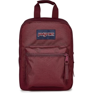 JanSport Big Break Insulated Lunch Bag – Small Soft-Sided Cooler Ideal for Class, Work, or Meal Prep, Smokey Grit(Cherry Lacquer)