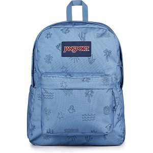 JanSport SuperBreak Plus Backpack with Padded 15-inch Laptop Sleeve and Integrated Bottle Pocket – Spacious and Durable Daypack for Work and Travel – Sunny Sketches Blue(Sunny Sketches Blue)